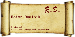 Reisz Dominik névjegykártya